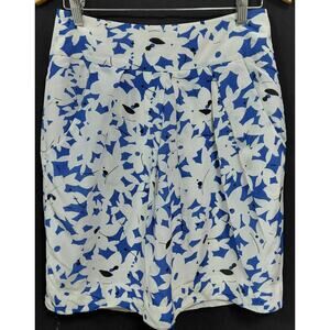 odille Blue Floral Skirt Women Size 4